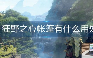 狂野之心帐篷有什么用处