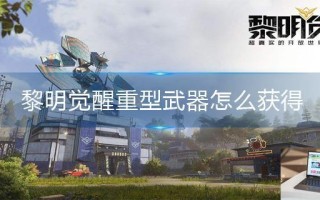黎明觉醒重型武器怎么获得