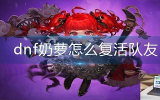 dnf奶萝怎么复活队友