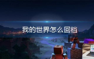 我的世界怎么回档