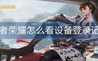 王者荣耀怎么看设备登录记录