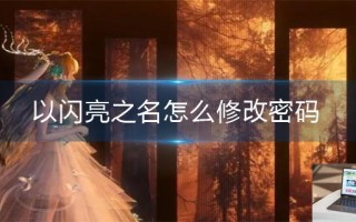 以闪亮之名怎么修改密码