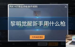 黎明觉醒新手用什么枪