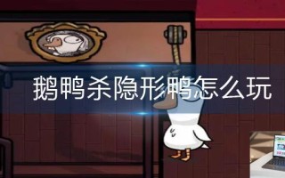 鹅鸭杀隐形鸭怎么玩