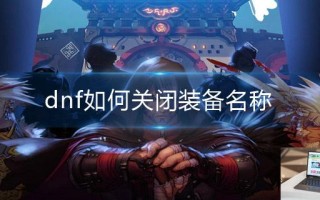 dnf如何关闭装备名称