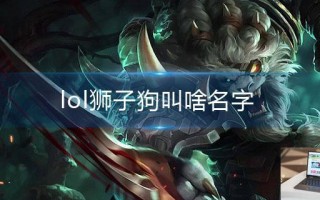 lol狮子狗叫啥名字