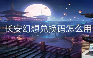长安幻想兑换码怎么用 长安幻想兑换码怎么用
