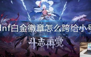 dnf白金徽章怎么跨给小号