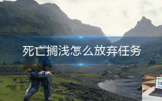 死亡搁浅怎么放弃任务