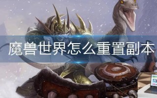 魔兽世界怎么重置副本